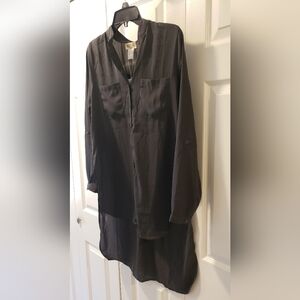 Long sleeve, sheer, long tail shirt